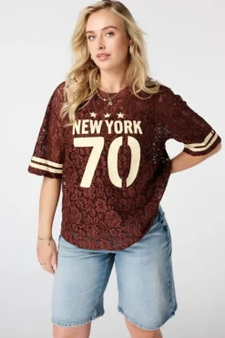 Top en dentelle style jersey