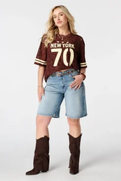 Top en dentelle style jersey