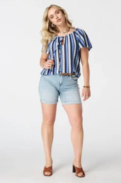 Top à imprimé zigzag