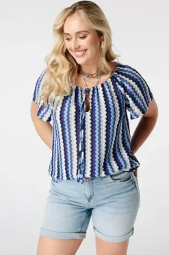 Top à imprimé zigzag