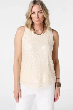 Top à paillettes sans manches