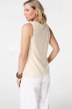Top à paillettes sans manches