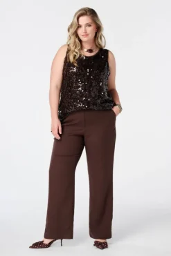 Top à paillettes sans manches