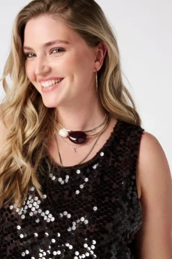 Top à paillettes sans manches