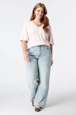T shirt avec col en V
