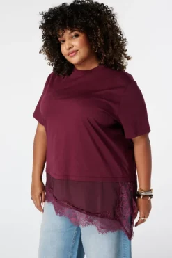T shirt avec dentelle