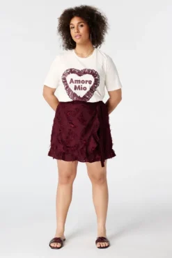 T shirt avec illustration en dentelle