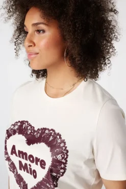 T shirt avec illustration en dentelle