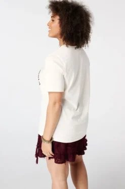T shirt avec illustration en dentelle