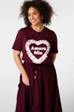 T shirt avec illustration en dentelle