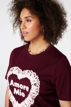 T shirt avec illustration en dentelle