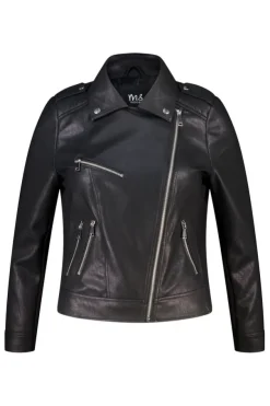 Veste biker en similicuir