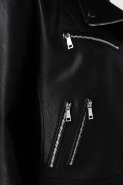 Veste biker en similicuir