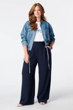 Veste en jean avec cordons à nouer
