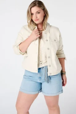 Veste en jean avec fermeture à boutons