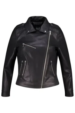 Veste en similicuir avec détails argentés